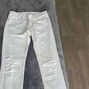 Levi Strauss 511 Men's White Distressed Jeans